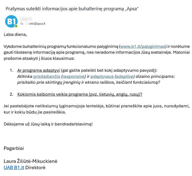 Api Apsa Comparison of certain functions between accounting programs Site.pro ...